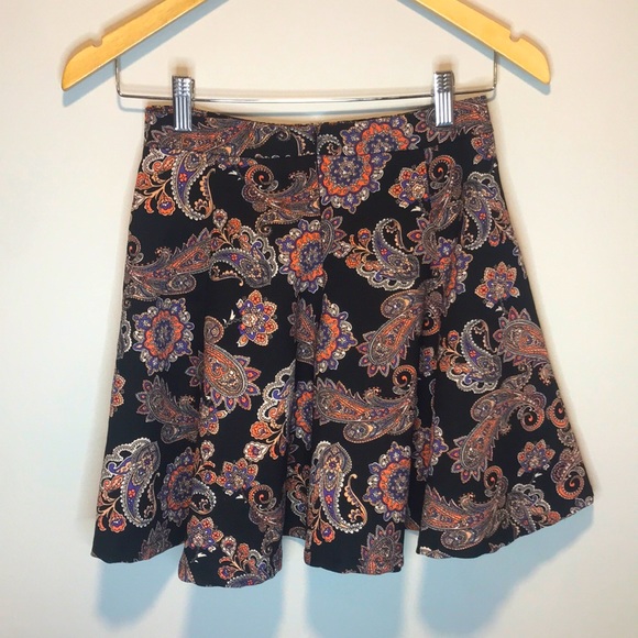 Paisley Black Lush Mini Skirt XS - Picture 3 of 6